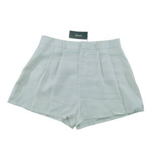 Shinestar Pleated Shorts High Waist Casual Dressy‎ Beige XL